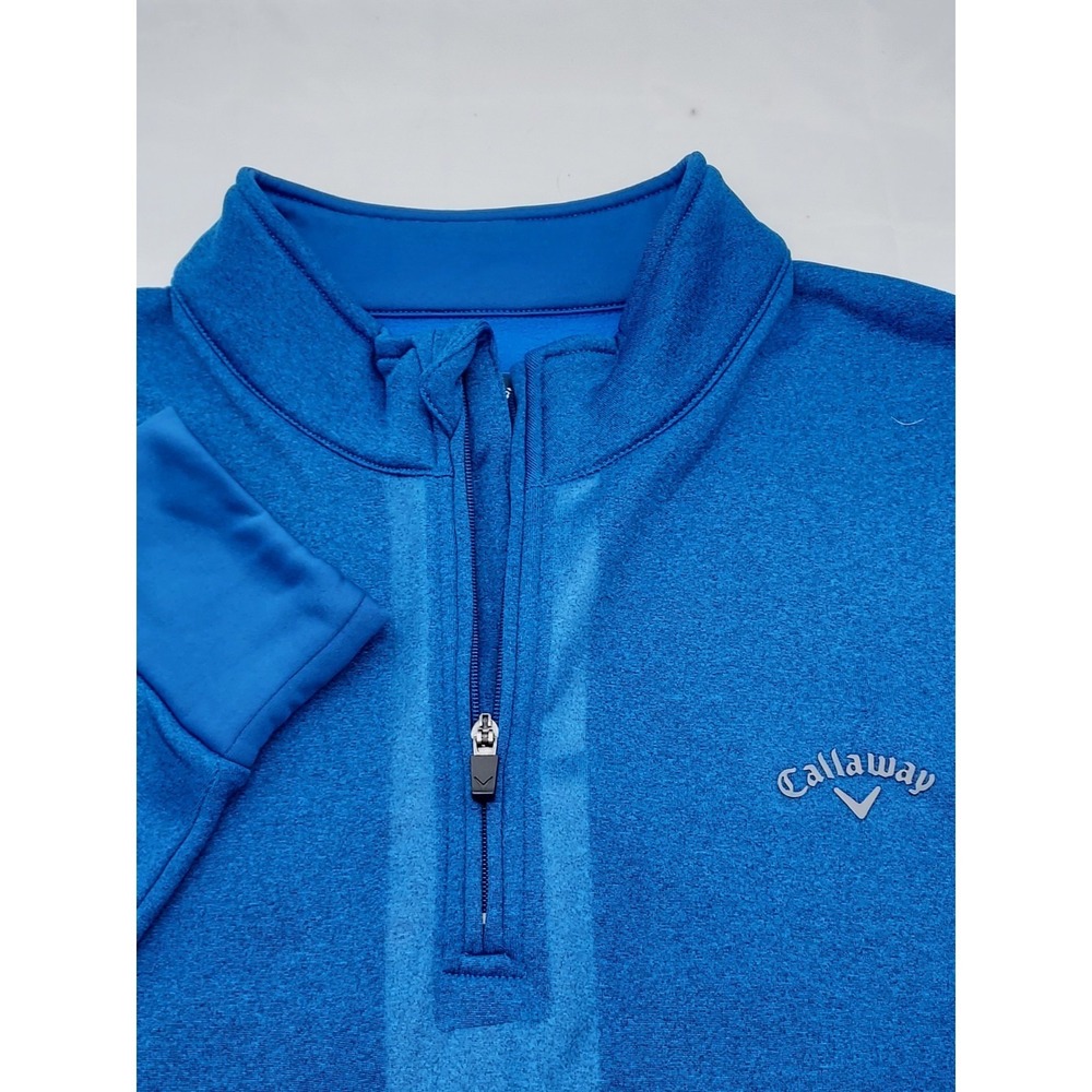 Callaway Weather Series Mens XXL Blue Quarter Zip Pullover Golf‎ Fleece Jacket